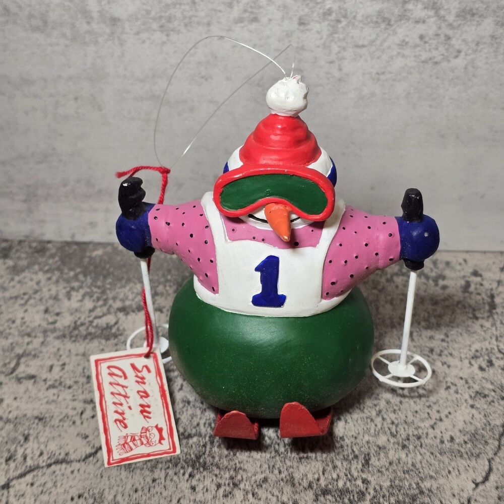 Department 56 Snow Attire DownHill King Snowman Ornament Vintage Snowman